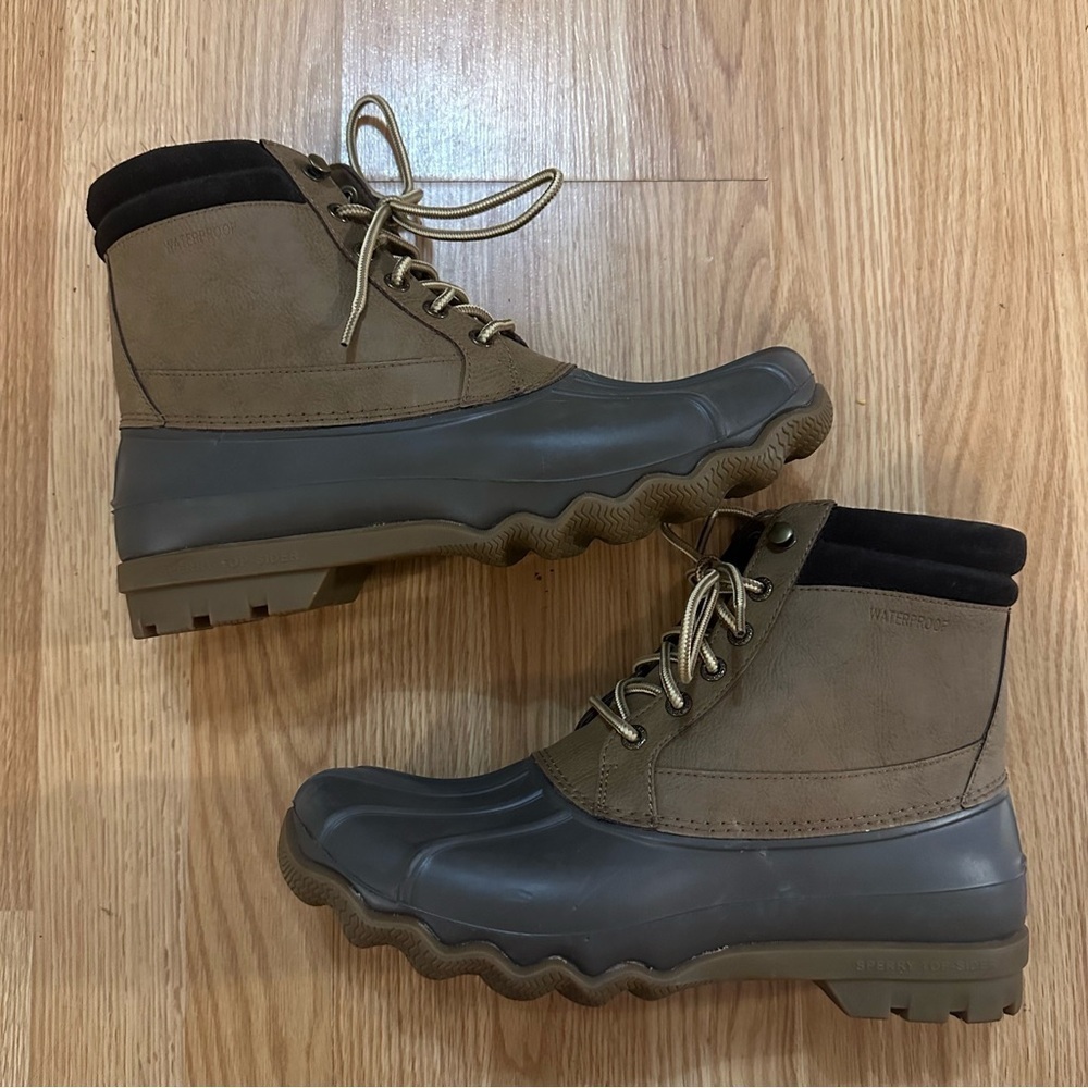 Sperry top sider duck boots men’s size 8 monochrome brown colorway workwear